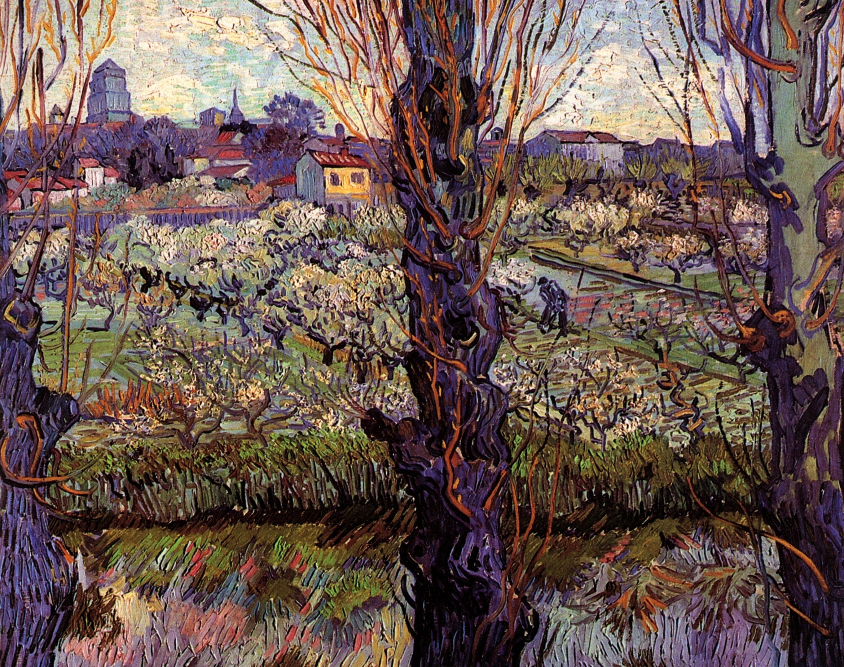  Ван Гог Вид на Арль среди цветущих деревьев 
